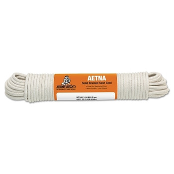 Samson Rope Cotton Core Sash Cord, 185 lb Capacity, 100 ft, 3/16 in dia, Cotton, White (1 EA / EA)