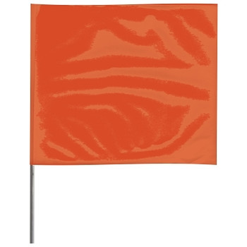 Presco Stake Flags, 4 in x 5 in, 21 in Height, PVC; Steel Wire, Orange (100 EA / BDL)