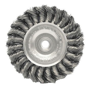 Weiler Standard Twist Knot Wire Wheel, 4 in dia x 1/2 in W Face, 0.014 in Steel Wire, 20000 RPM (1 EA / EA)