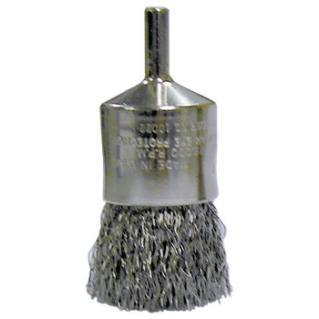 Weiler Crimped Wire Solid End Brushes, Stainless Steel, 22,000 rpm, 1" x 0.014" (10 EA / PK)