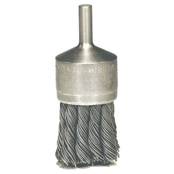 Weiler Knot Wire End Brush, Stainless Steel, 3/4 in dia x 0.006 in Wire, 20000 RPM, 10 EA/PK (10 EA / PK)