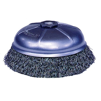 Weiler Crimped Wire Cup Brush, 6 in dia, 5/8-11 UNC Arbor, 0.02 in Steel Wire (1 EA / EA) Weiler Crimped Wire Cup Brush, 6 in dia, 5/8-11 UNC Arbor, 0.02 in Steel Wire (1 EA / EA)