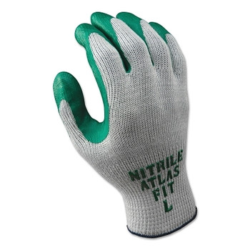 SHOWA Atlas Fit 350 Nitrile-Coated Glove, Medium, Gray/Green (1 DZ / DZ)