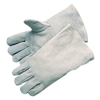 Best Welds Economy Welding Gloves, Economy Shoulder Leather, Large, Gray, 4 in Gauntlet, Full Sock Lining (12 PR / DZ)