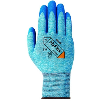 Ansell Hyflex Oil Repellent Gloves, 10, Blue (12 PR / DZ)