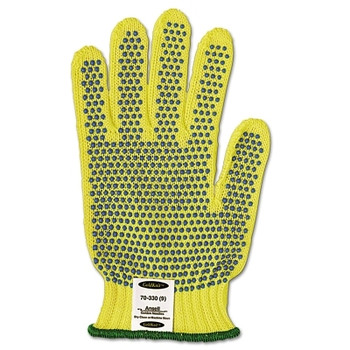 Ansell GoldKnit Medium Weight Gloves, Size 8, Yellow (12 PR / DZ)