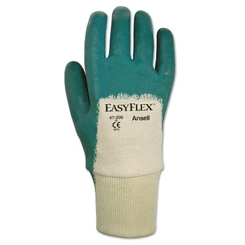 Ansell Easy Flex Gloves, Size 7, Aqua, Nitrile Coated (12 PR / DZ)