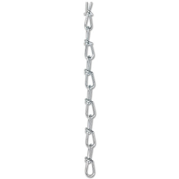 Peerless Twin Loop Chains, Size 2/0, 175 ft, 255 lb Limit, Bright Zinc (125 FT / CTN)