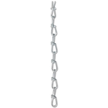 Peerless Twin Loop Chains, Size 3/0, 100 ft, 305 lb Limit, Bright Zinc (100 FT / CTN)