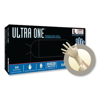 Microflex Ultra One Exam Gloves with Extended Cuffs, 9.8 mil, X-Large, Natural (50 EA / BX)