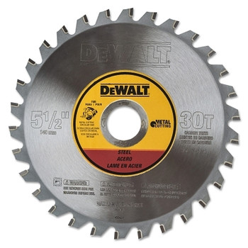 DeWalt Metal Cutting Saw Blade, 5-1/2 in, 25/32 in Arbor, 4200 RPM, 30 Teeth (1 EA / EA)
