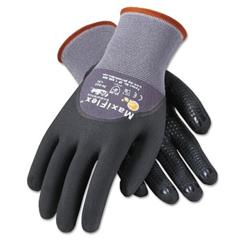 PIP MaxiFlex Endurance Gloves, Medium, Black/Gray, Palm, Finger and Knuckle Coated (12 PR / DZ)