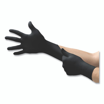 Microflex Black Dragon Latex Exam Gloves, Large, Natural Rubber Latex, Black (100 EA / BX)