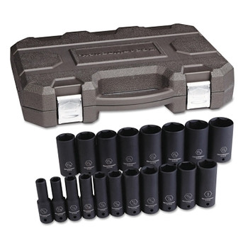 GEARWRENCH 19 Piece Deep Impact Socket Set, 1/2 in, SAE (1 ST / ST)