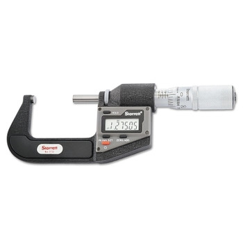 L.S. Starrett 3733 Series Electronic Micrometer without Output, 1"-2", .0001", Inch/Metric (1 EA / EA)