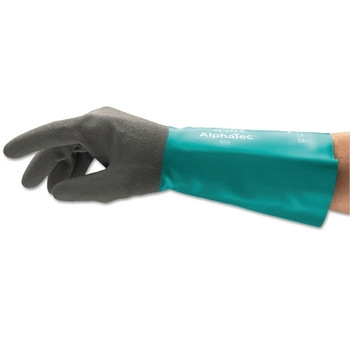 Ansell AlphaTec 58-530B/58-535B Gloves, 9, Grey/Teal, 14 in Cuff, 58-5035B (6 PR / BG)