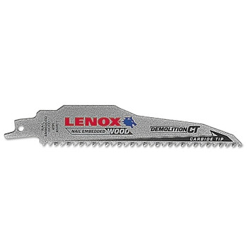 Lenox DEMOLITION CT Reciprocating Saw Blade, 6 in L x 1 in W x 0.050 in Thick, 6 TPI, 1 EA/EA (1 EA / EA)