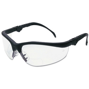 MCR Safety Klondike KD3 Series Bifocal Reader Safety Glasses, Clear Lens, Black Frame, 2.5 Diopter (1 PR / PR)