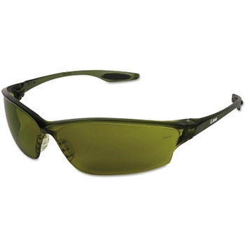 MCR Safety Law 2 Protective Eyewear, Green Lens, Duramass HC/Filter 3.0, Black Frame, Nylon (12 EA / DZ)