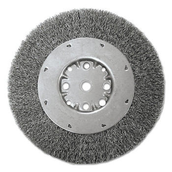 Weiler Crimped Wire Wheels, 8 in D, 7/8 in Face, 0.0118 in, Steel Wire, 4500 rpm (1 EA / EA)