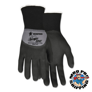 MCR Safety Ninja BNF Gloves, Medium, Black/Gray, 9 1/4 in, Work (12 DZ/EA)