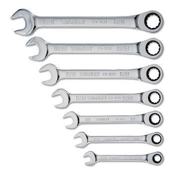 Stanley 7 Pc. SAE Ratcheting Combination Wrench Sets, 3/8 - 3/4 in (2 ST / BX)