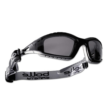 Bolle Safety Tracker Series Safety Glasses, Smoke Lens, Smoke, Black/Gray Frame, Foam, Rubber (1 PR / PR)