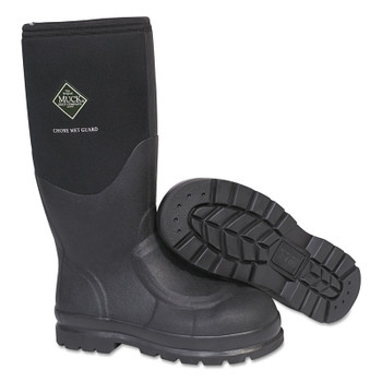 Muck Boots Chore Met Guard Boots, Size 9, 16 in H, Rubber, Black (1 PR / PR)