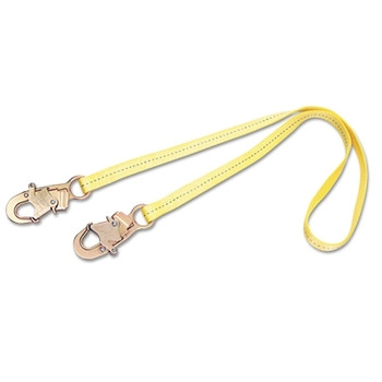 DBI-SALA Web Adjustable Positioning Lanyard, 2ft, Snap Hook Connection, 310lb Cap, Yellow (1 EA / EA)