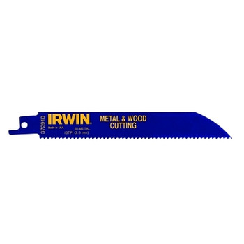 Irwin Metal & Wood Cutting Reciprocating Blades with WeldTec, 6" x 1 7/8", 6 TPI, 5/PK (25 EA / BX)