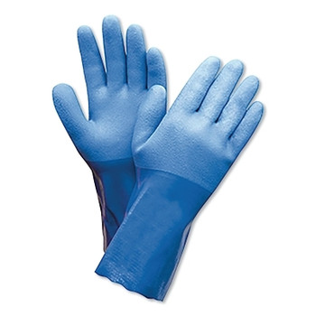 Honeywell PowerCoat PVC Coated Chemical Resistant Gloves, Blue/White, Rough, X-Large (1 PR / PR)