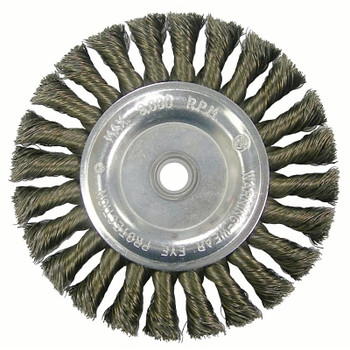Weiler Vortec Pro Knot Wire Wheel, 6 in Dia, .014 in Carbon Steel Wire, 9,000 rpm (5 EA / CT)
