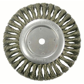 Weiler Vortec Pro Knot Wire Wheel, 8 in Dia, .014 in Carbon Steel Wire, 6,000 rpm (1 EA / EA)