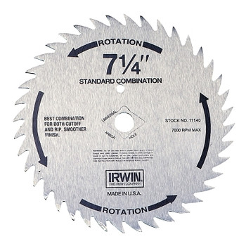 Irwin Steel Circular Saw Blades, 7 1/4 in, 40 Teeth (5 EA / BOX)