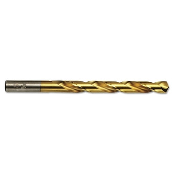 Irwin Titanium Nitride Steel Fractl Straight Shank Jobber Length Drill Bit,5/32",Card (3 BIT / BOX)