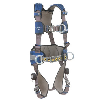 DBI-SALA ExoFit NEX Construction Style Climbing Harness, Back/Side/Front D-Rings, Medium (1 EA / EA)