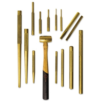 Mayhew Tools 15 Piece Brass Assortment Kit, English, includes Brass Hammer (1 ST / ST)