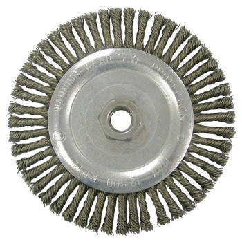 Weiler Vortec Pro Knot Wire Wheel, 5 in Dia, .02 in Stainless Steel Wire, 12,500 rpm (5 EA / CT)