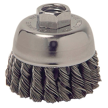 Weiler Single Row Heavy-Duty Knot Wire Cup Brush, 2-3/4 in Dia., M14 x 2, .014 Steel (1 EA / EA) Weiler Single Row Heavy-Duty Knot Wire Cup Brush, 2-3/4 in Dia., M14 x 2, .014 Steel (1 EA / EA)