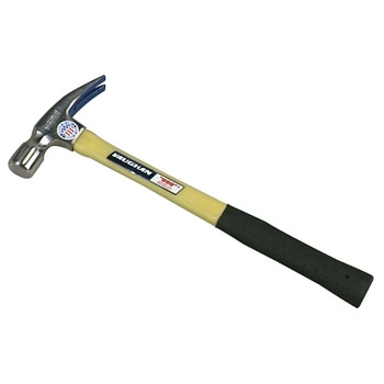 Vaughan Fiberglass Hammer, Smooth Face, Forged Steel, Straight Handle, 16 in, 2.19 lb (4 EA / CTN)