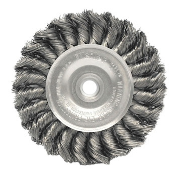 Weiler Standard Twist Knot Wire Wheel, 4 in D x 1/2 in W, .0118 in Steel, 1/2-3/8 Arbor (1 EA / EA)