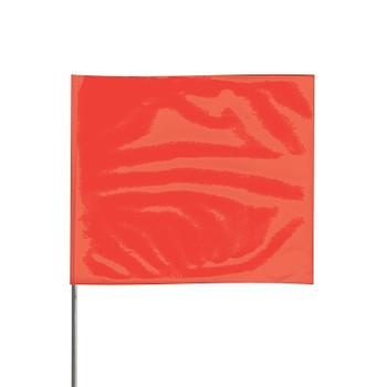 Presco Stake Flags, 2 in x 3 in, 18 in Height, Red Glo (100 EA / BDL)