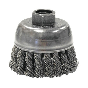 Weiler Single Row Heavy-Duty Knot Wire Cup Brush, 2 3/4 in Dia., M14 x 2, .02 Steel (1 EA / EA) Weiler Single Row Heavy-Duty Knot Wire Cup Brush, 2 3/4 in Dia., M14 x 2, .02 Steel (1 EA / EA)