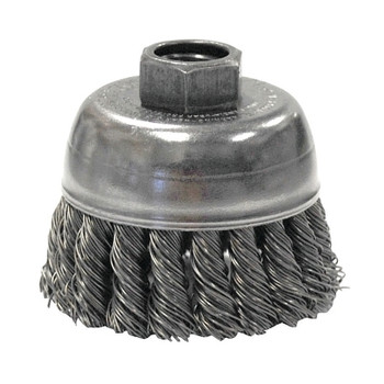 Weiler Single Row Heavy-Duty Knot Wire Cup Brush, 2 3/4 in Dia., M14 x 2, .02 Steel (1 EA / EA)