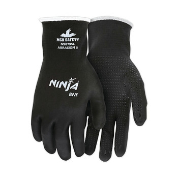 MCR Safety Ninja BNF Gloves, Small, Gray, 9 in, Work (12 PR / DZ)