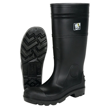 MCR Safety Plain Toe Boots, Size 10, 16 in H, PVC, Black (1 PR / PR)