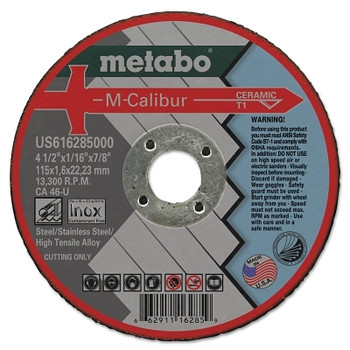 Metabo M-Calibur CA46U Grinding Wheels for Stainless Steel, Type 1, 4 1/2", 13,300 rpm (25 EA / BX)