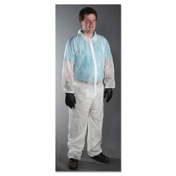 West Chester SBP Protective Coveralls, White, X-Large, Collar; Elastic Wrists/Ankles (25 EA / CA)