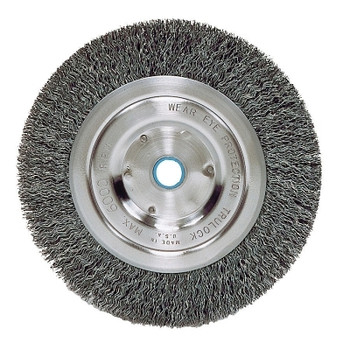 Weiler Wolverine Crimped Wire Wheel, 6 in dia, Narrow, .014 in Stainless Steel Wire, 6,000 RPM (2 EA / PK)
