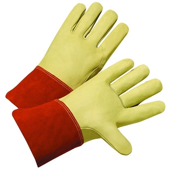 West Chester TIG/MIG Welding Gloves, Grain Cowhide, Medium, Tan/Russet (12 PR / DZ)